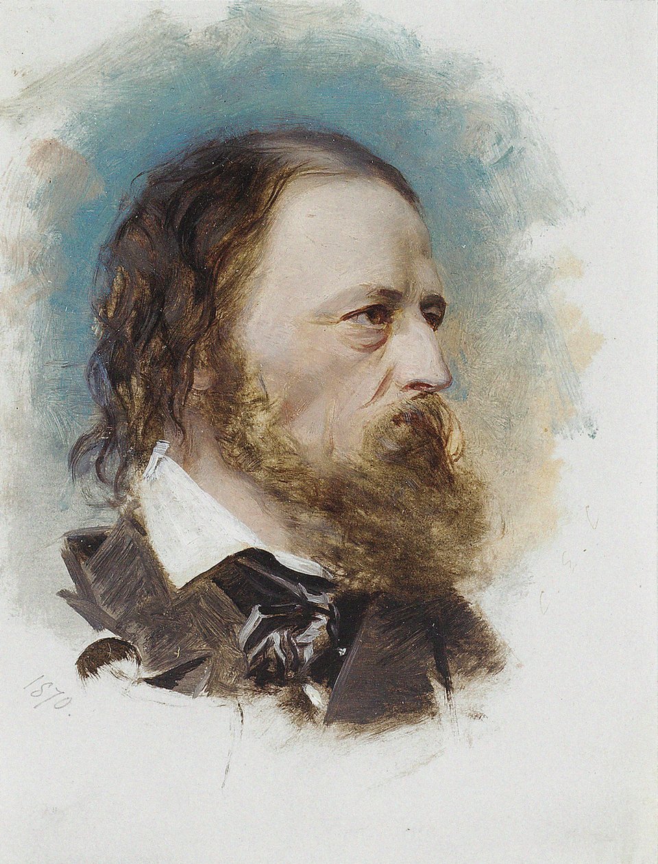 Portræt af Alfred, Lord Tennyson 1809-1892, 1870. af Unbekannt