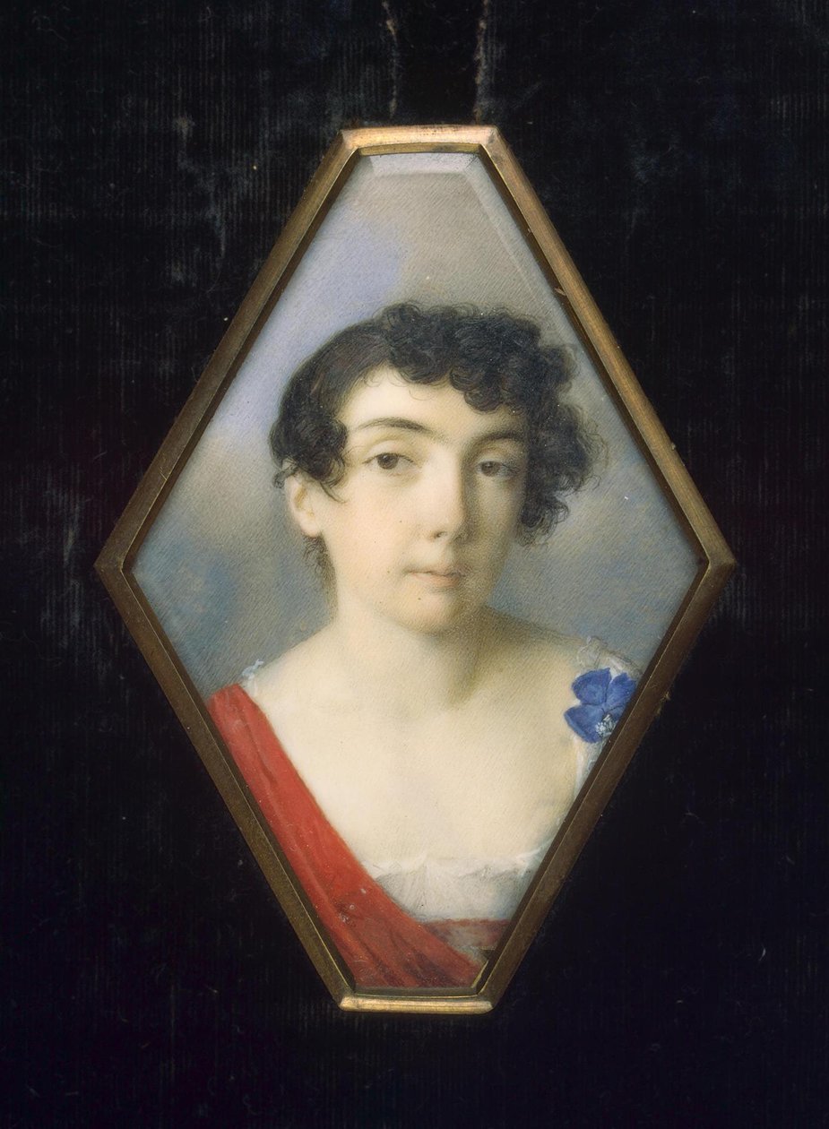Portræt af Anna Mikhailovna Khitrovo, ne Golenishcheva-Kutuzova 1782-1846, ca 1802 af Unbekannt