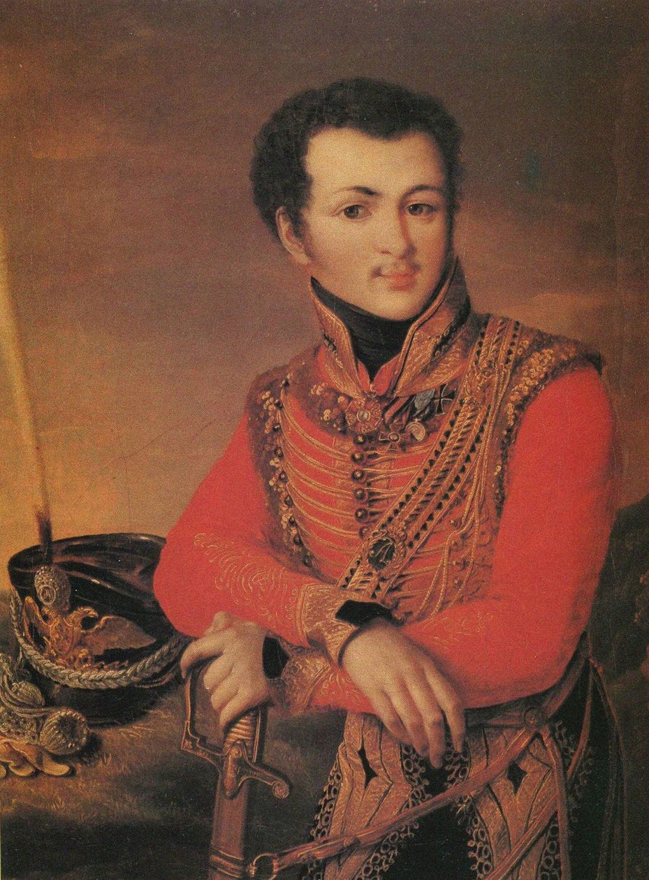 Portræt af Artemy Lazarev 1791-1813, stabsridtmester for Livgardens Husarregiment, 1820