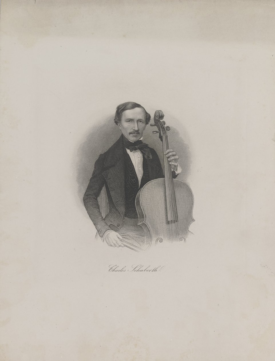 Portræt af Carl Eduard Schuberth 1811-1863, ca. 1850. af Unbekannt