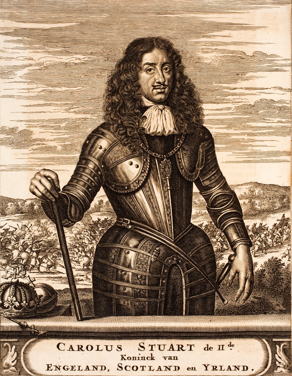 Portræt af Charles II af England 1630-1685 Fra: Krigsscene, 1675. af Unbekannt
