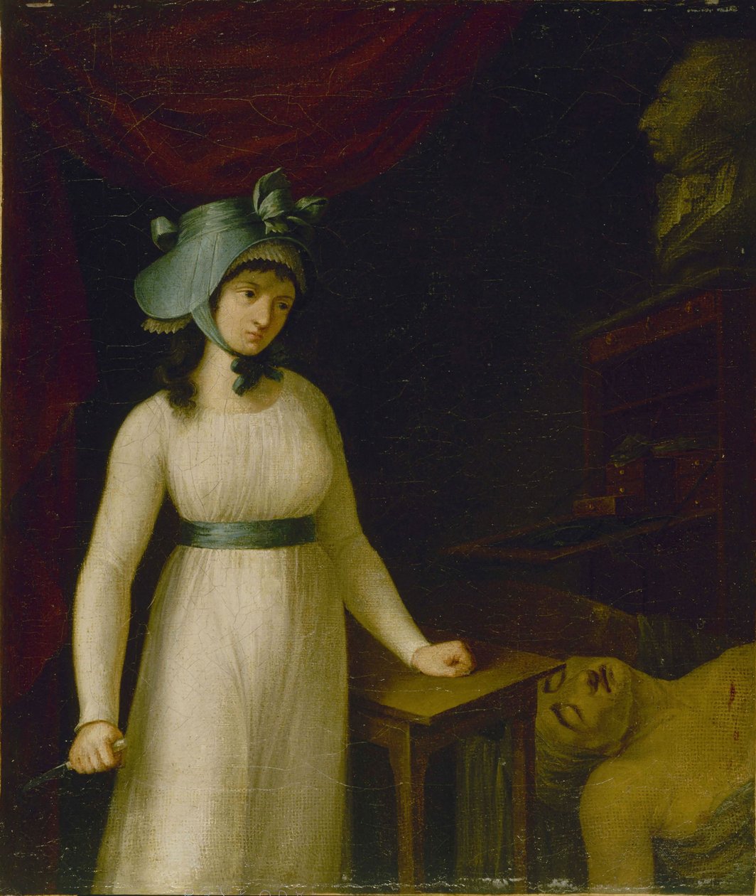 Portræt af Charlotte Corday 1768-1793, mellem 1793 og 1798. af Unbekannt