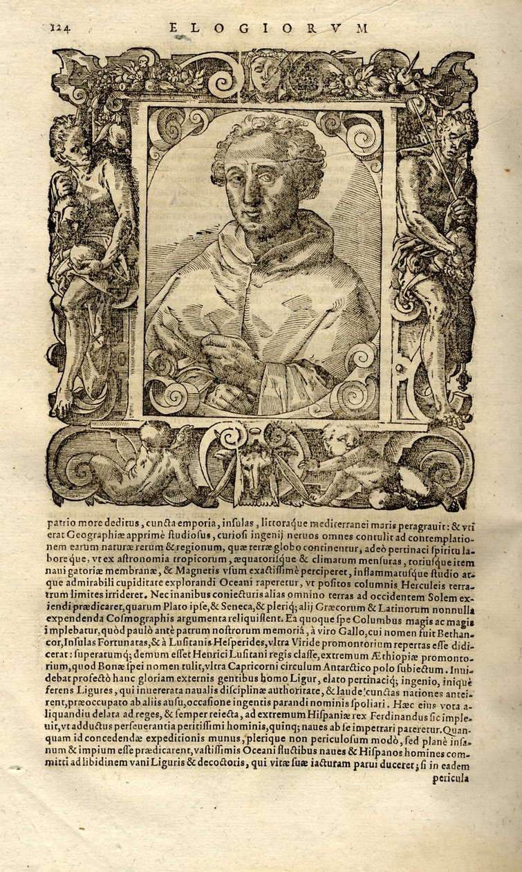Portræt af Christopher Columbus. Fra Paolo Giovio af Unbekannt