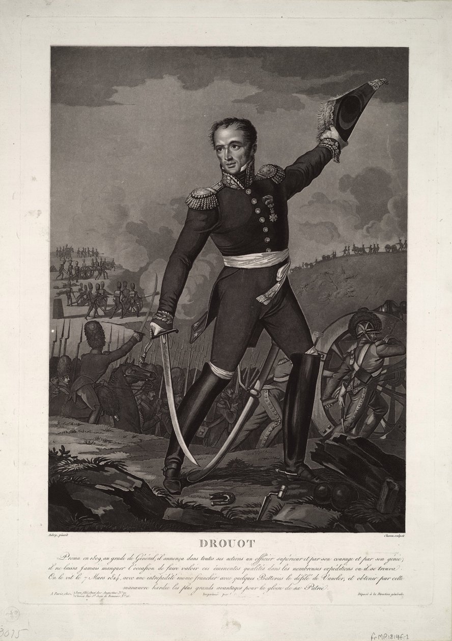 Portræt af grev general Antoine Drouot 1774-1847, ca 1825 af Unbekannt