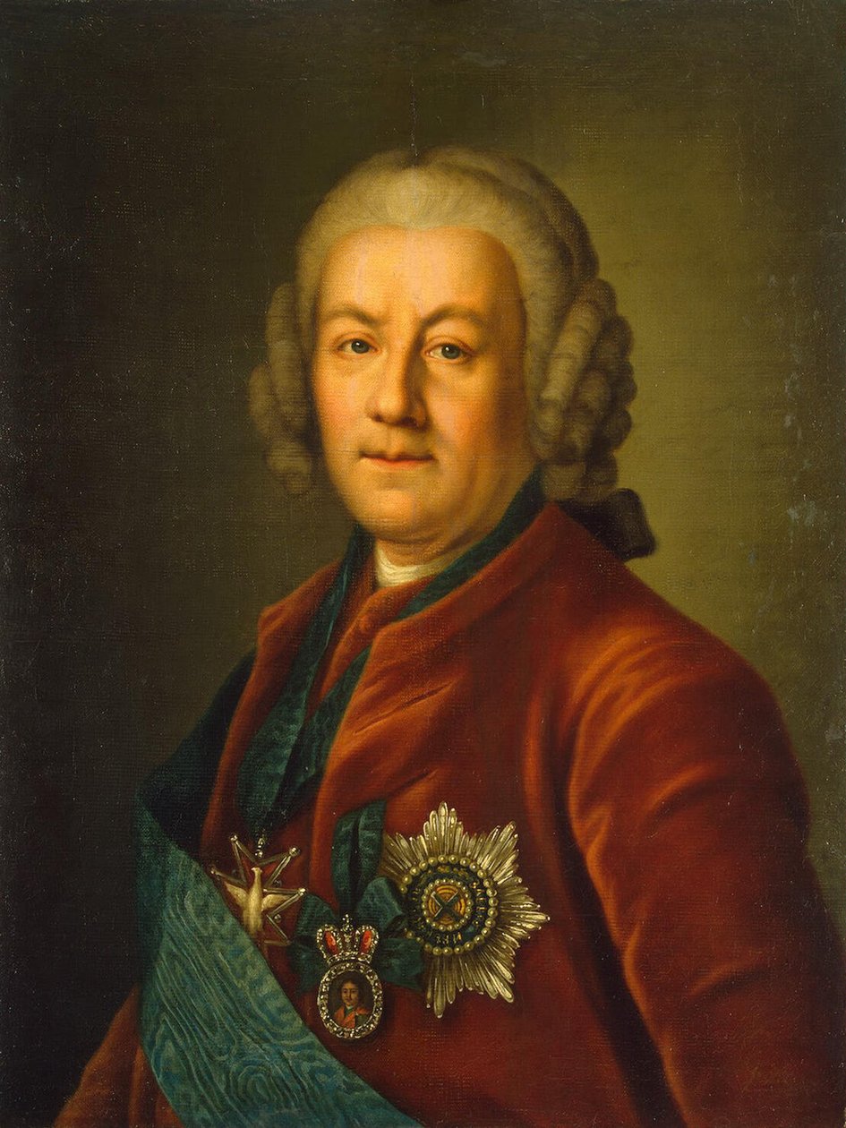 Portræt af grev Alexey Petrovich Bestuzhev-Ryumin 1693-1766, efter 1757 af Unbekannt