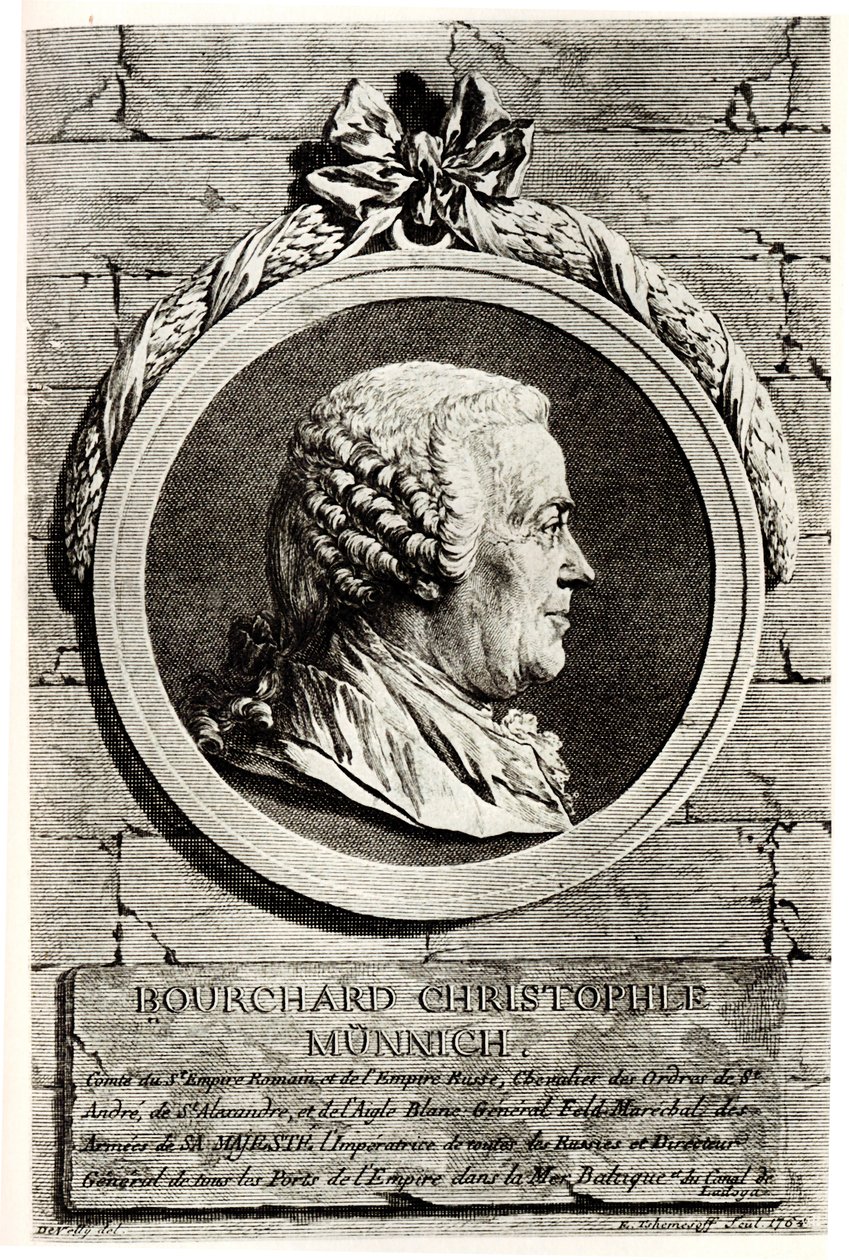 Portræt af grev Burkhard Christoph von Munnich 1683-1767 af Unbekannt