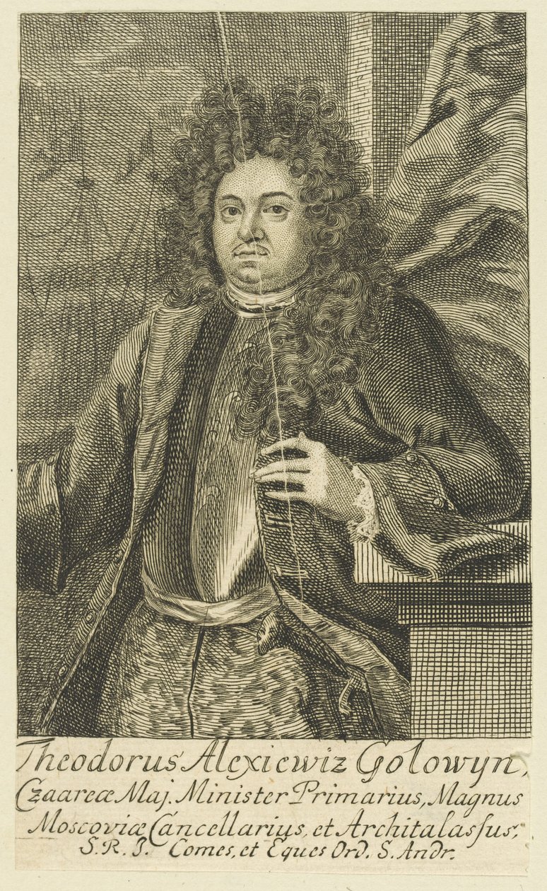Portræt af grev Feodor Alekseevich Golovin 1650-1706, 1706. af Unbekannt