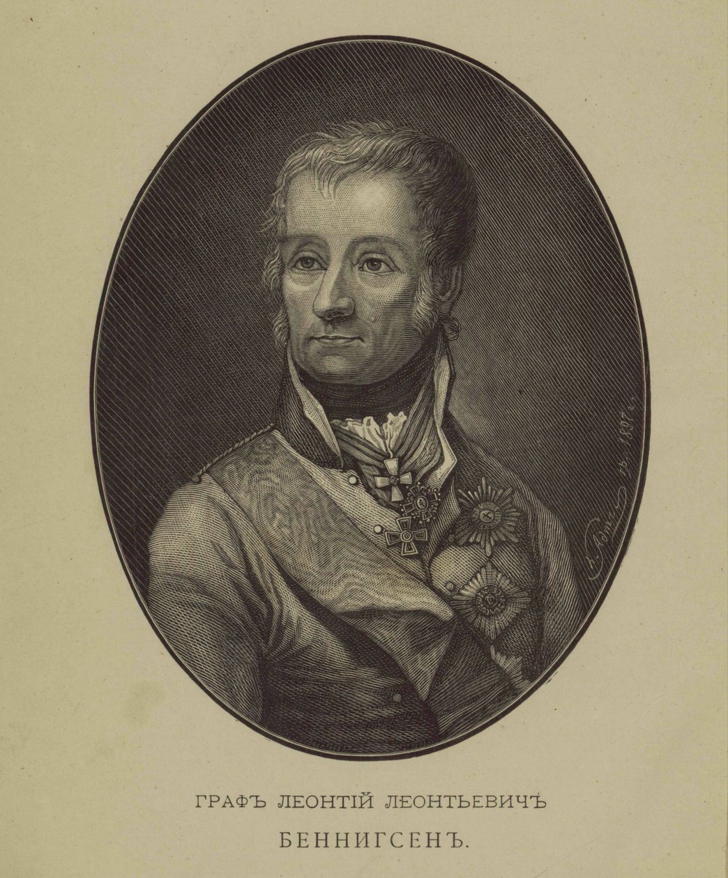 Portræt af grev Levin Leonty August Theophil von Bennigsen 1745-1826 af Unbekannt