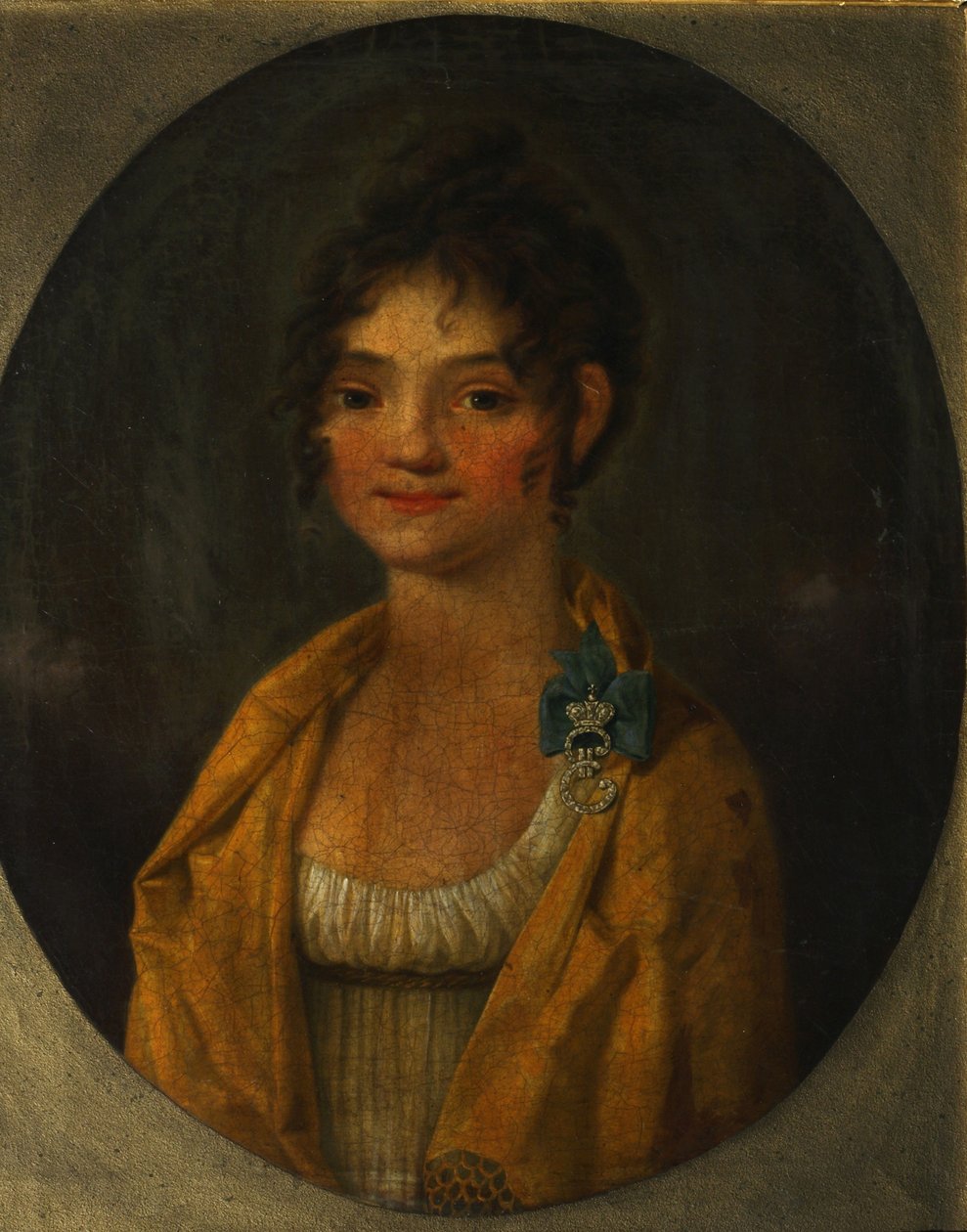 Portræt af grevinde Anna Alexeyevna Orlova af Chesma 1785-1848, ca. 1805-1810 af Unbekannt