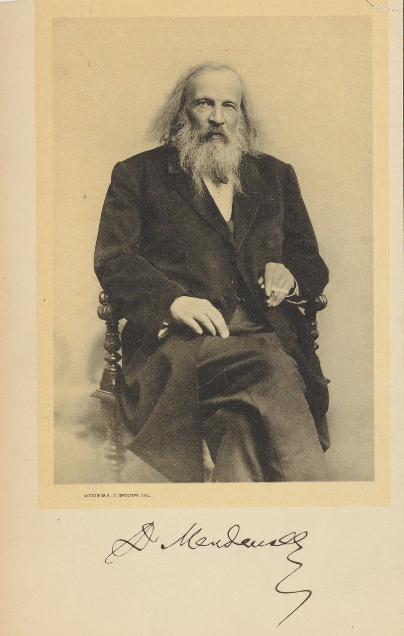 Portræt af Dmitri Mendeleev, ca. 1900. af Unbekannt