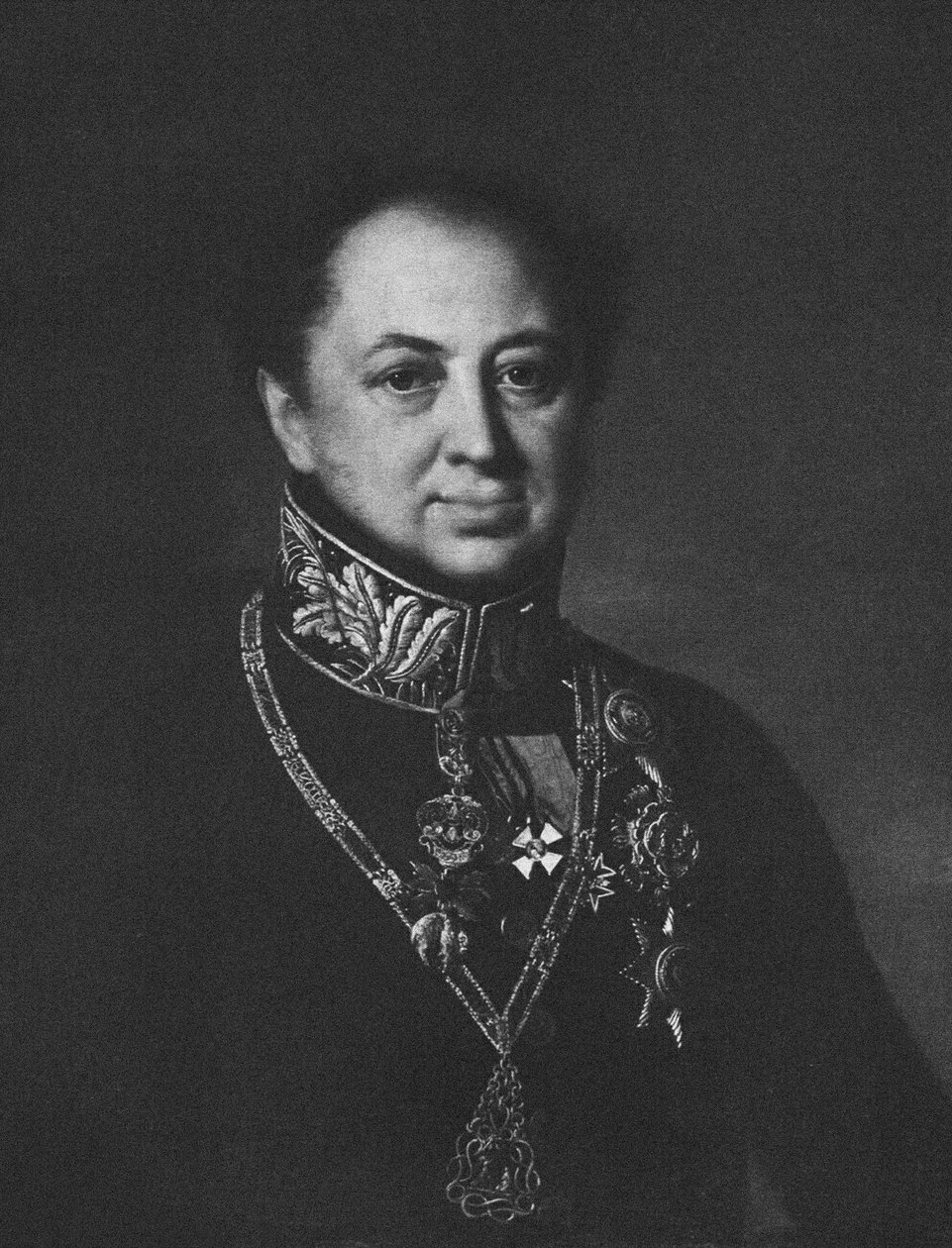Portræt af Dmitry Pavlovich Tatischev 1767-1845, 1838 af Unbekannt