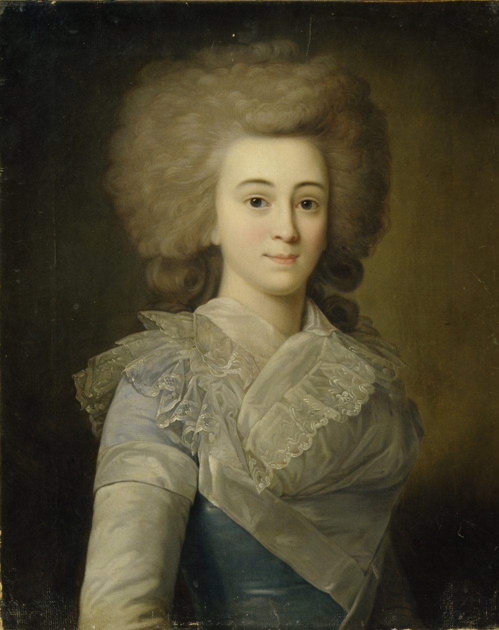 Portræt af Elisaveta Alexandrovna Stroganova 1745-1831, 1770p af Unbekannt