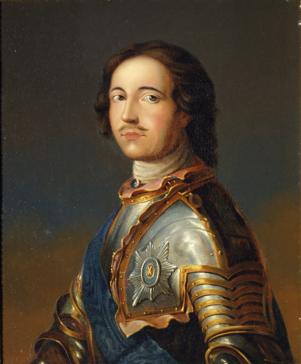 Portræt af kejser Peter I den Store 1672-1725 i Ridderrustning af Unbekannt