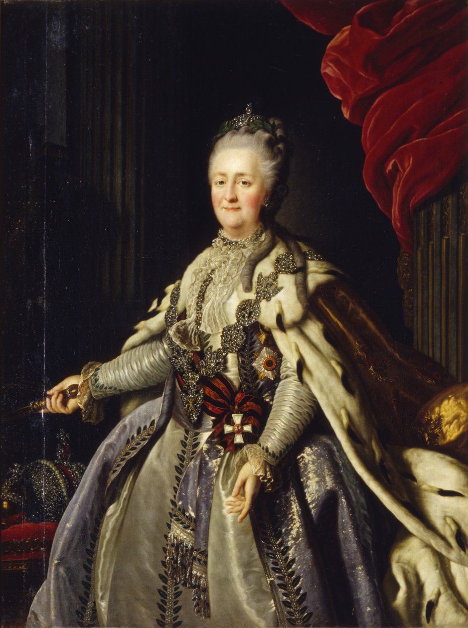 Portræt af kejserinde Catherine II 1729-1796 af Unbekannt