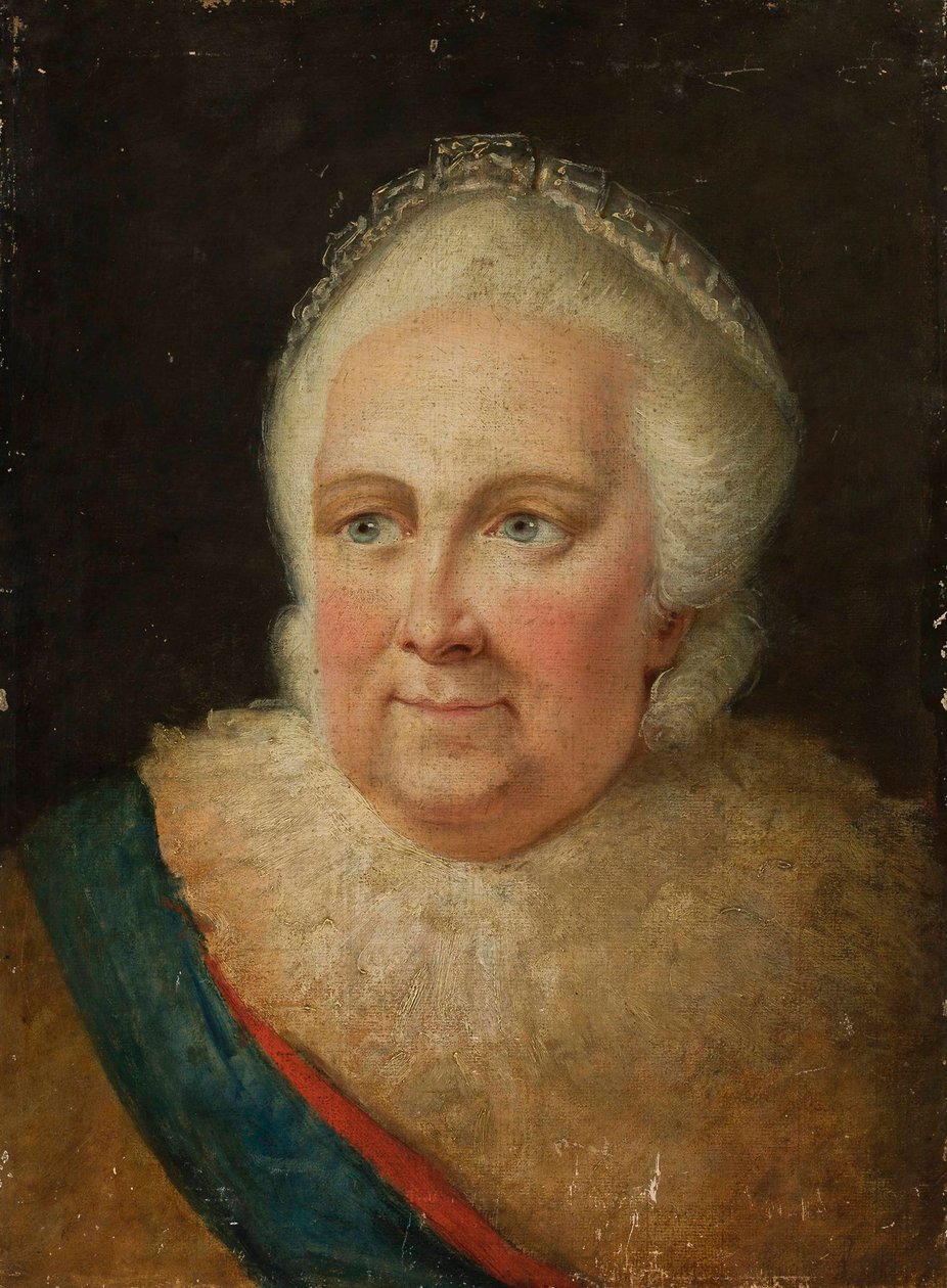 Portræt af kejserinde Catherine II 1729-1796, slutningen af 1790