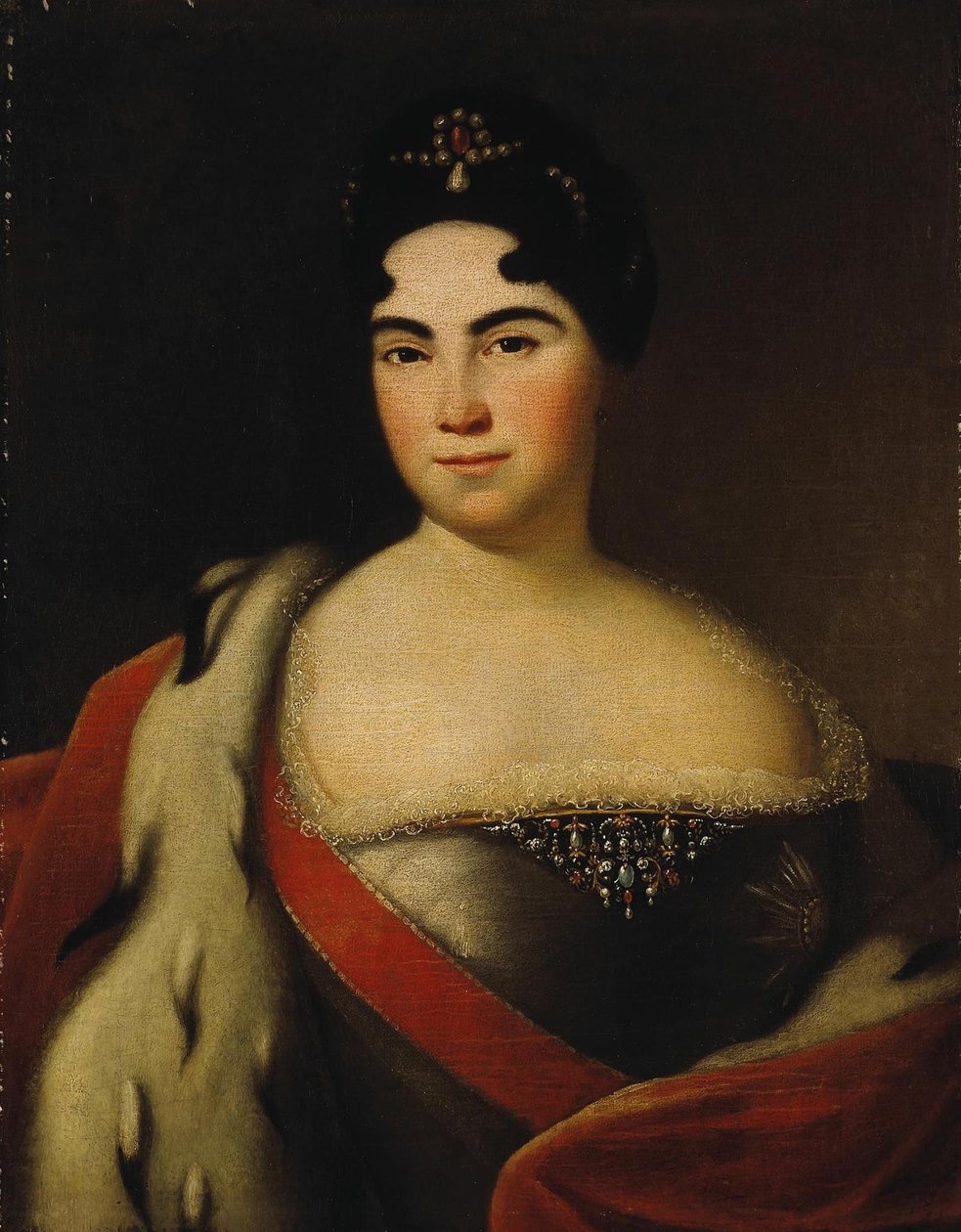 Portræt af kejserinde Catherine I. 1684-1727, første tredjedel af 1700-tallet af Unbekannt