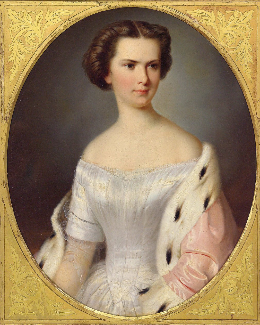 Portræt af kejserinde Elisabeth af Østrig, ca 1855. af Unbekannt