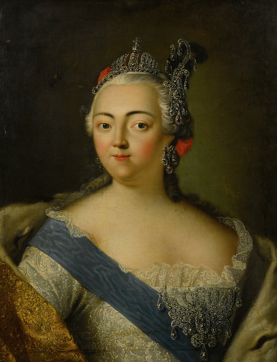 Portræt af kejserinde Elizabeth af Rusland 1709-1762. af Unbekannt