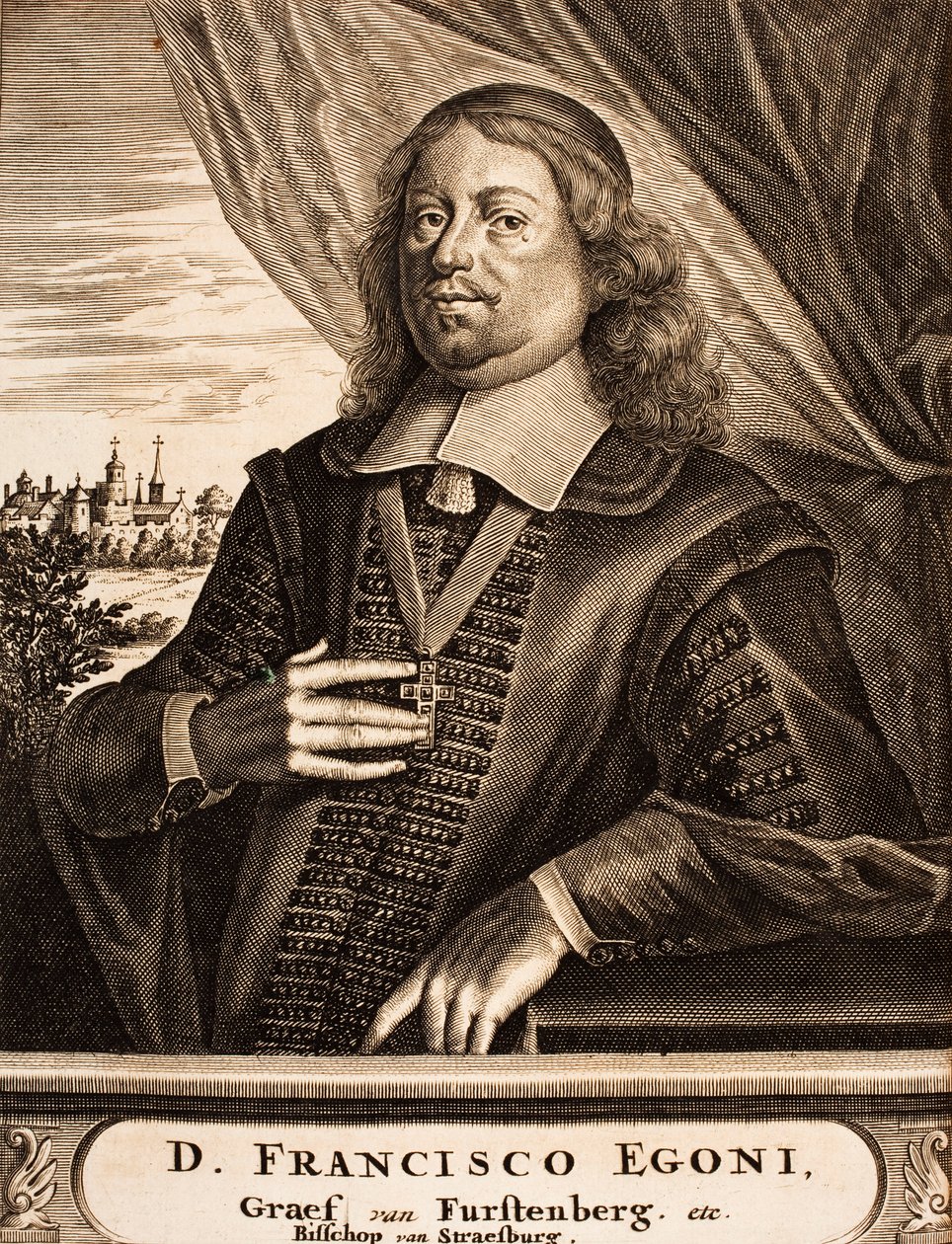 Portræt af Franz Egon von Fürstenberg-Heiligenberg 1626-1682, prins-biskop af Strassburg, 1675. af Unbekannt