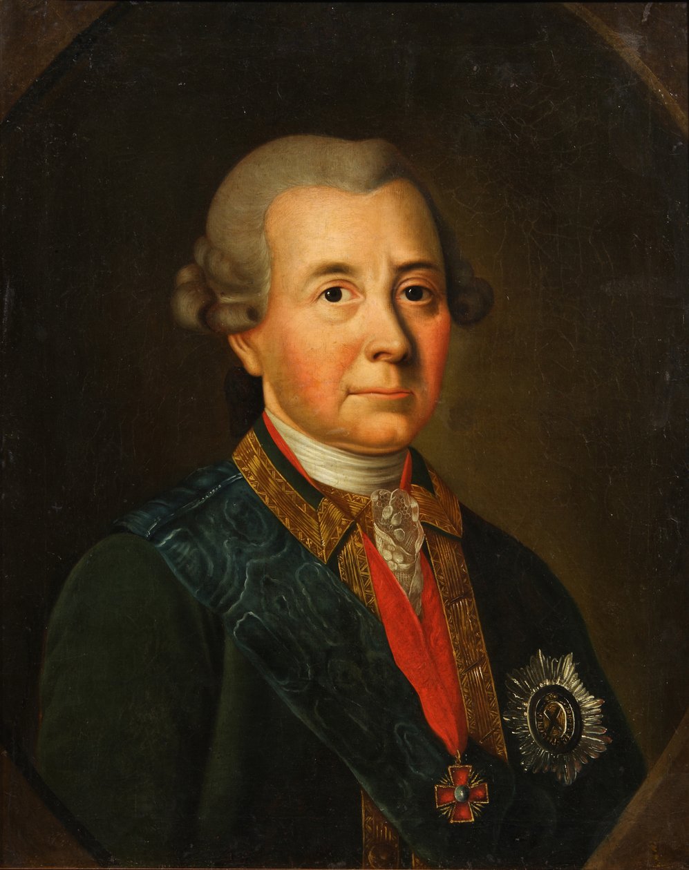 Portræt af Fjodor Ivanovich Wadkowski 1712-1783 af Unbekannt