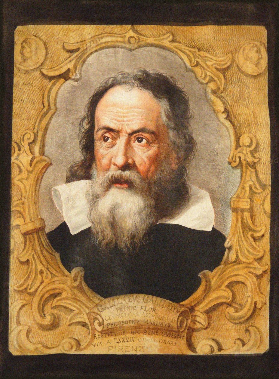Portræt af Galileo Galilei. af Unbekannt