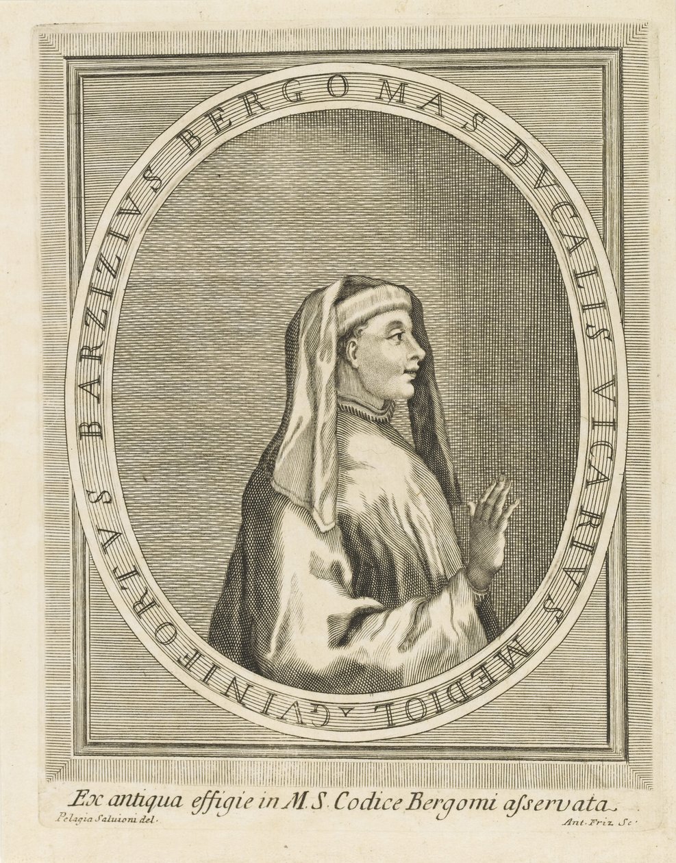 Portræt af Gasparinus de Bergamo, 1716-1717. af Unbekannt