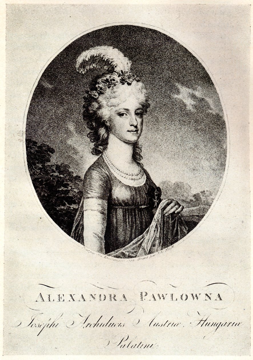 Portræt af storhertuginde Alexandra Pavlovna 1783-1801, begyndelsen af det 19. århundrede. af Unbekannt
