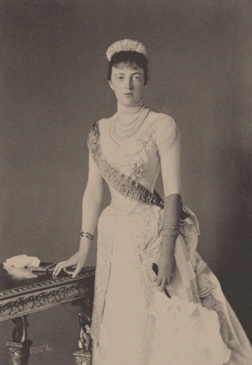 Portræt af storhertuginde Anastasia Mikhailovna af Rusland 1860-1922, 1889. af Unbekannt