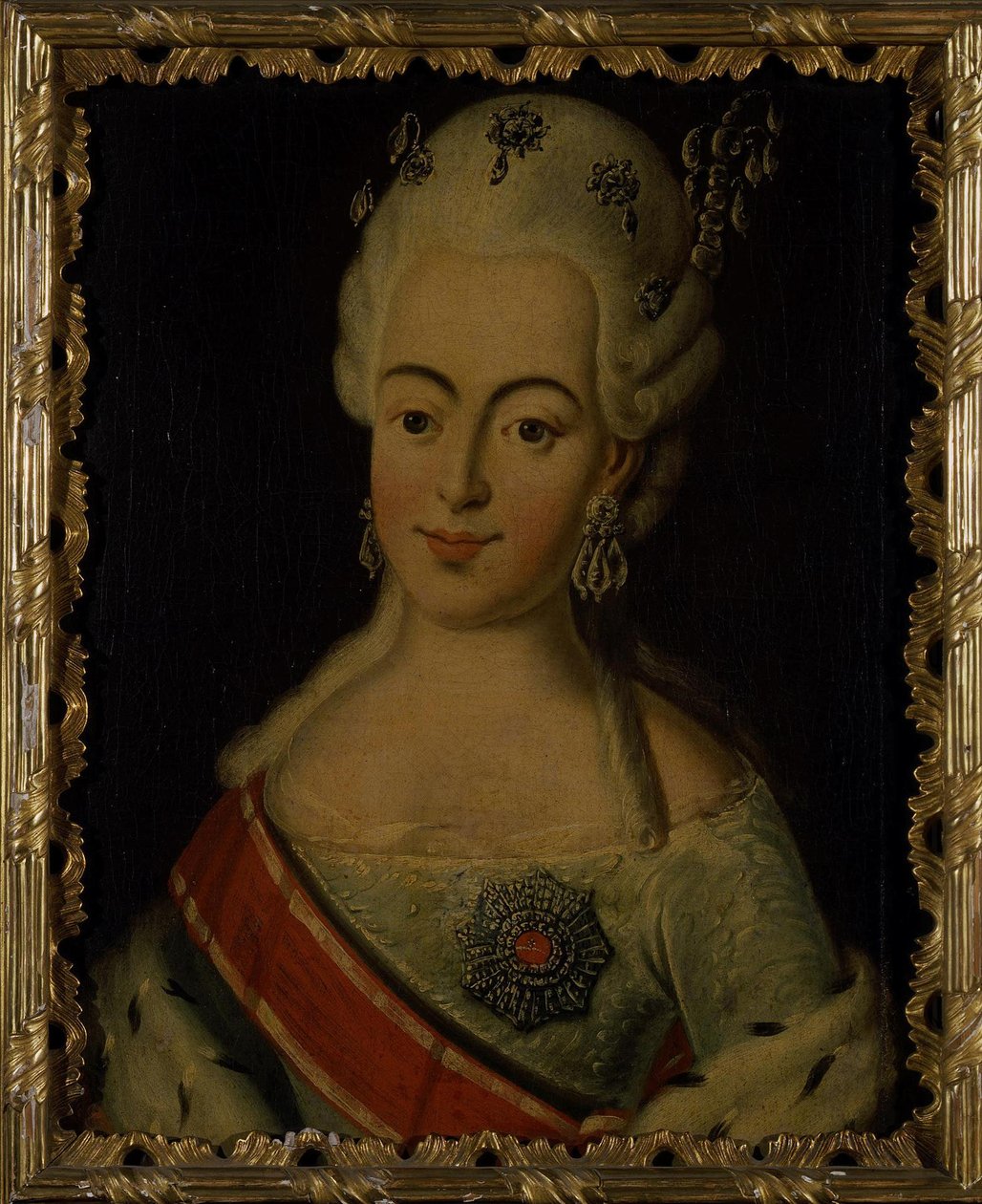 Portræt af Storhertuginde Natalia Alexeyevna af Rusland 1755-1776, Prinsesse Wilhelmina Louisa af Han af Unbekannt