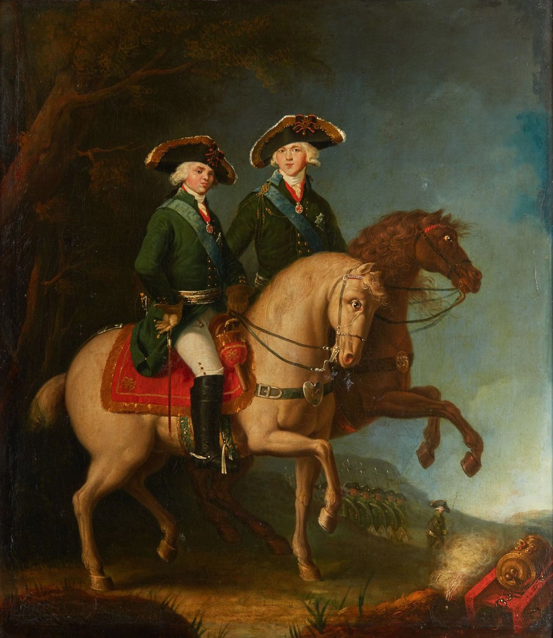 Portræt af storhertugerne Alexander Pavlovich og Constantine Pavlovich, 1795. af Unbekannt