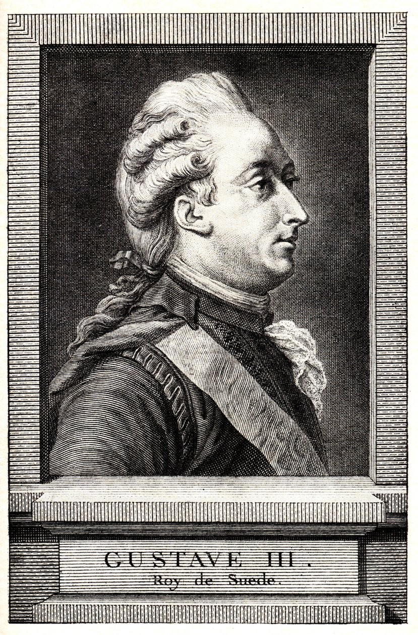 Portræt af Gustav III af Sverige, begyndelsen af det 19. århundrede. af Unbekannt