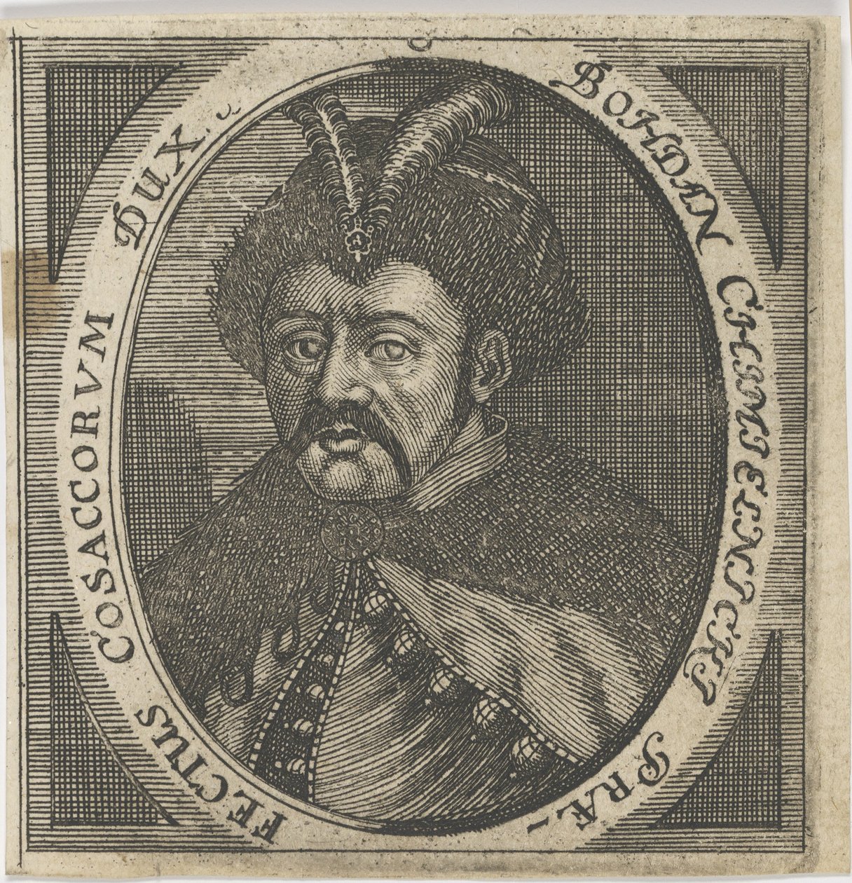 Portræt af Hetman Bohdan Khmelnytsky 1595-1657, efter 1650. af Unbekannt