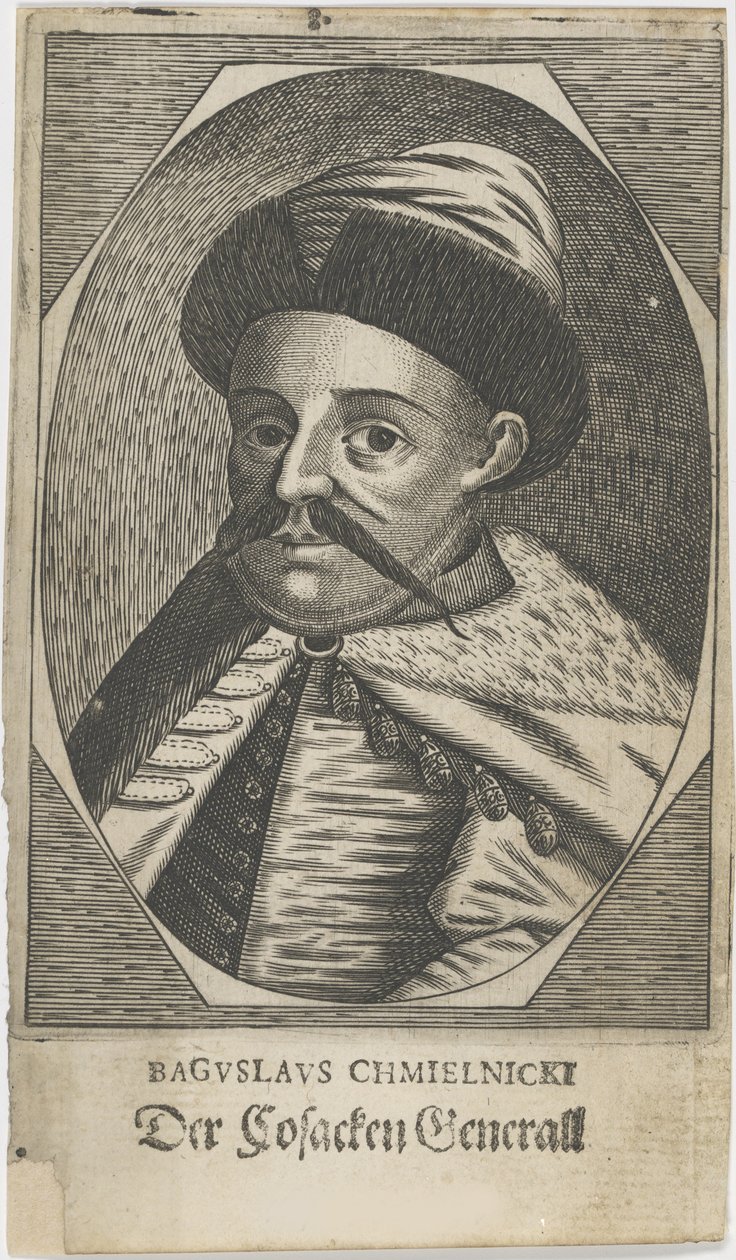 Portræt af Hetman Bohdan Khmelnytsky 1595-1657, efter 1650. af Unbekannt