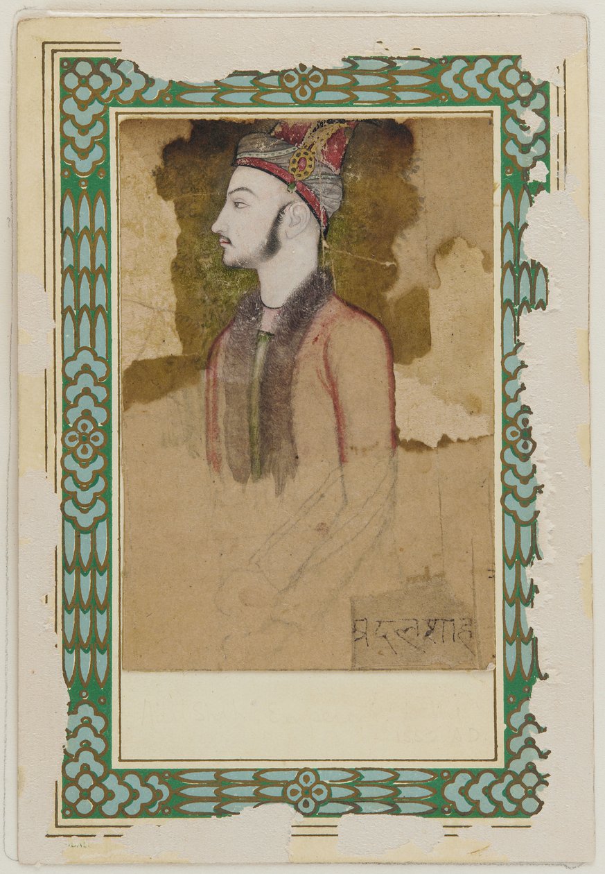 Portræt af Ibrahim Adil Shah II, af Bijapur d.1626, ca. 1640. af Unbekannt