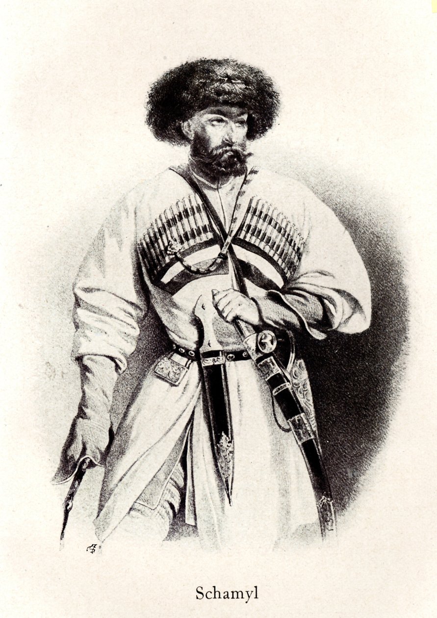 Portræt af Imam Shamil 1799-1871, 1800-tallet af Unbekannt