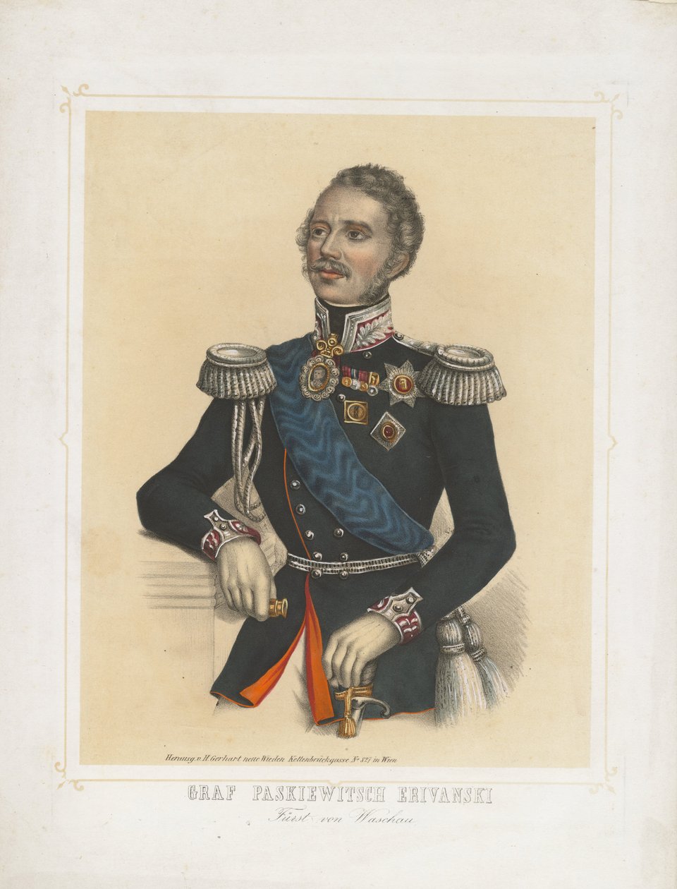 Portræt af Ivan Fyodorovich Paskevich, greve af Erivan, vicekonge af Kongeriget Polen, 1850 af Unbekannt