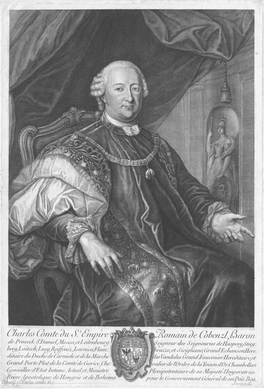 Portræt af Johann Karl Philipp Graf von Cobenzl 1712-1770. af Unbekannt