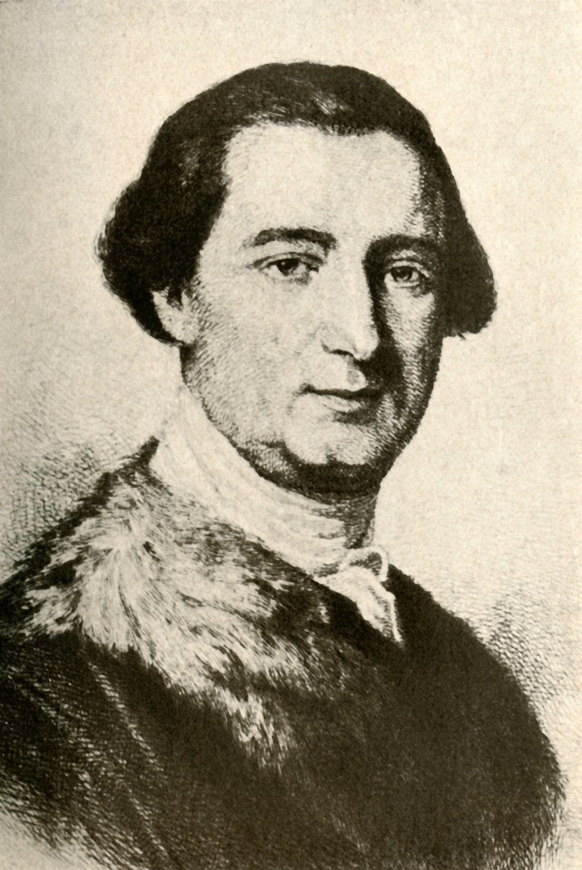 Portræt af John Penn, kolonialguvernør, der viser pelsklippet frakke, c1750, 1937. af Unbekannt