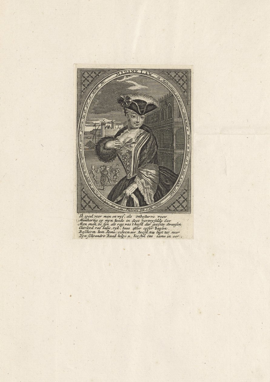 Portræt af Katherine Lord, født Knowles 1669-1747, John Laws hustru, 1720. af Unbekannt