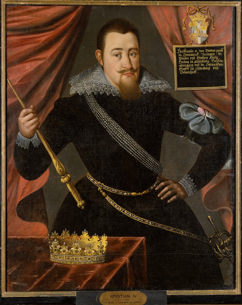 Portræt af kong Christian IV af Danmark 1577-1648 . af Unbekannt