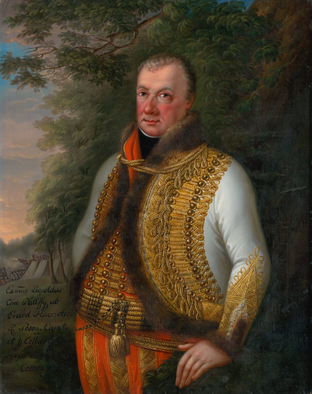 Portræt af Leopold Pálfy i et landskab af Unbekannt