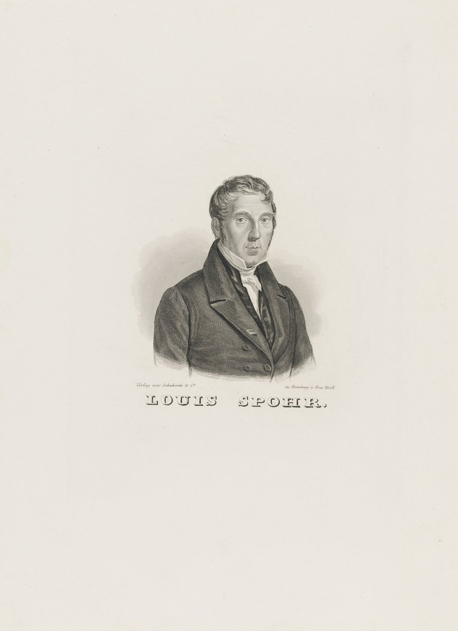 Portræt af Louis Spohr 1784-1859, ca. 1830-1840. af Unbekannt