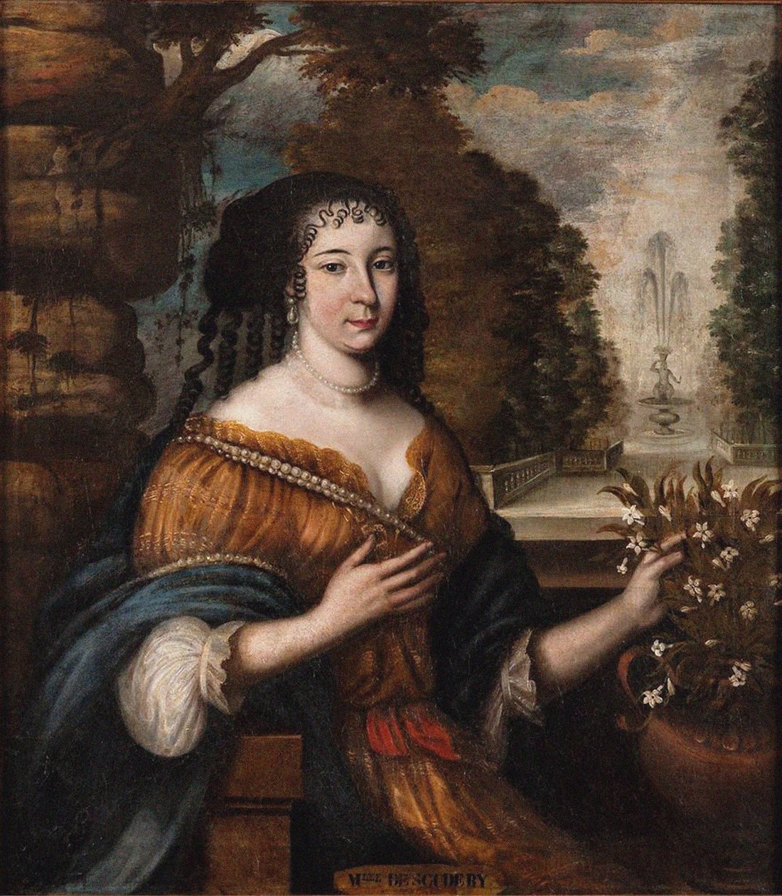 Portræt af Madeleine de Scudéry 1607-1701, 1600-tallet. af Unbekannt
