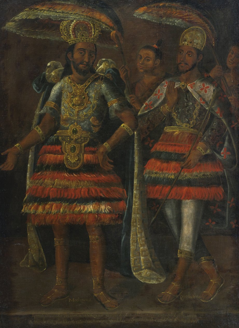 Portræt af Moctezuma og Cuauhtémoc, 1600-tallet af Unbekannt