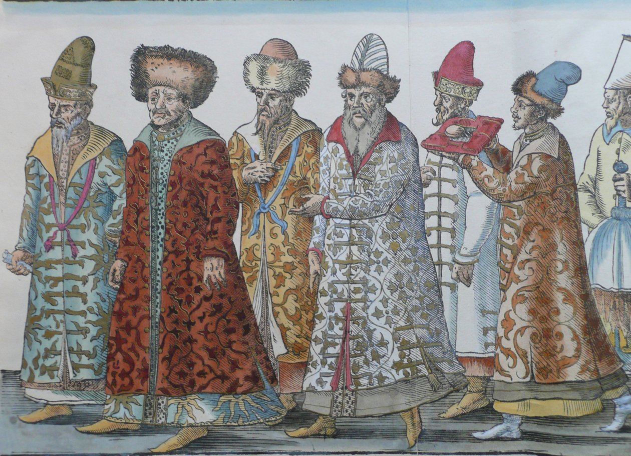 Portræt af Moskva-monarkerne Ivan III, Vasili III Ivanovich, Ivan IV af Rusland og følge af Unbekannt
