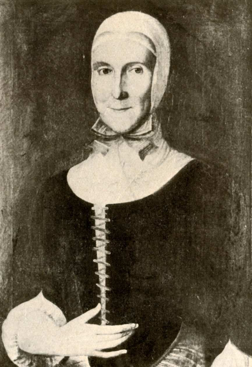 Portræt af fru Elisabeth Boehler i den moraviske bosættelse, Pennsylvania, 1787, 1937. af Unbekannt