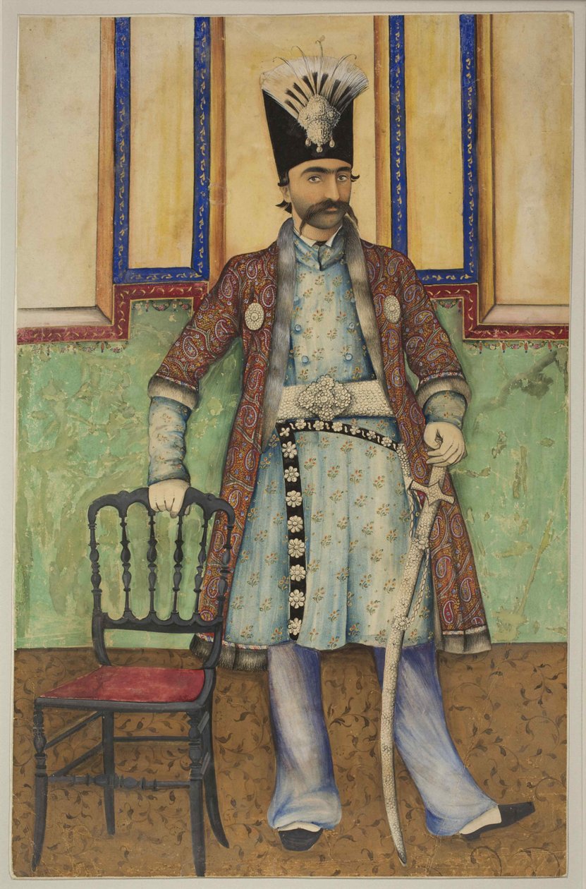 Portræt af Nasser al-Din Shah Qajar 1831-1896, Shahanshah af Persien, ca 1855. af Unbekannt