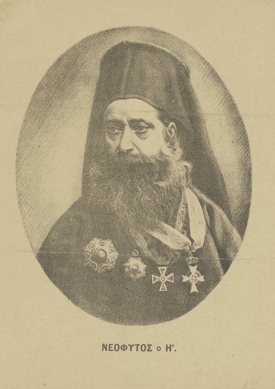 Portræt af Neophytos Vamvas 1770-1856, ca. 1850. af Unbekannt