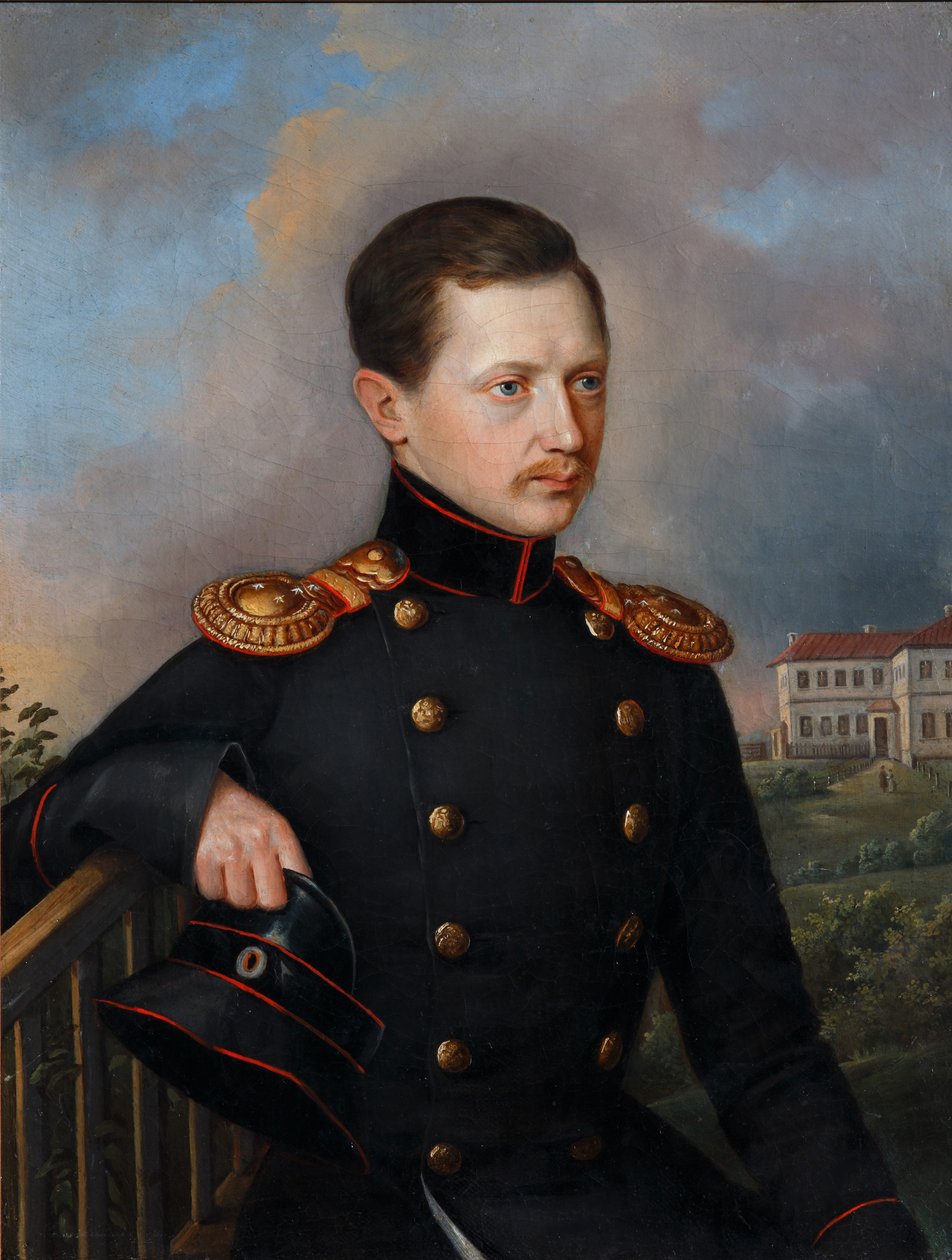 Portræt af Nikolai Semyonovich Korsakov 1819-1889, ca. 1849 af Unbekannt