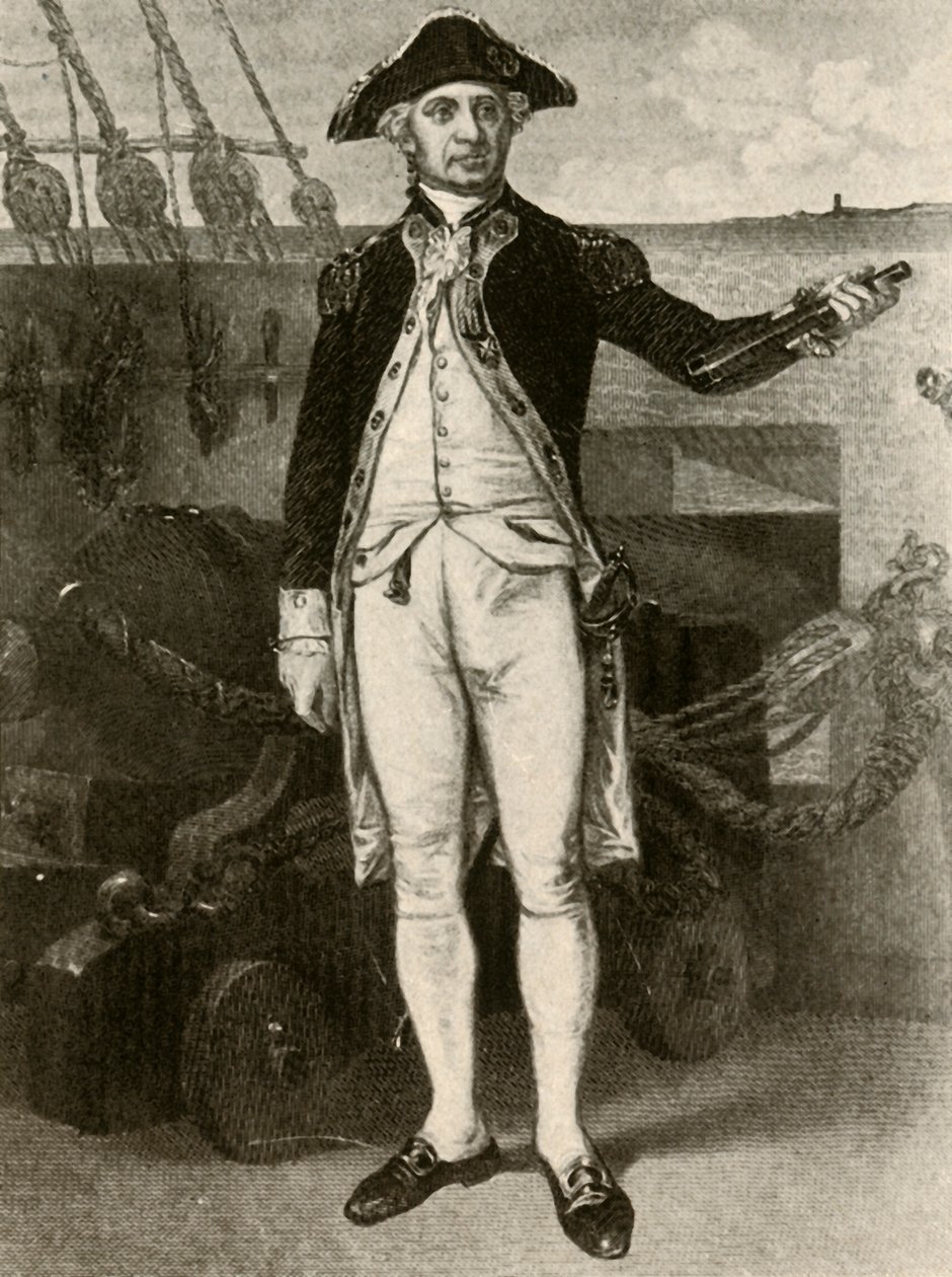 Portræt af Paul Jones, Commodore of the United States Navy, c1780, 1937. af Unbekannt